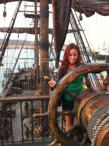 Brittany Durlach onboard the Black Pearl.
