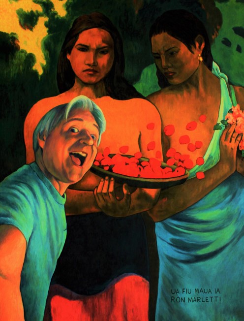 Detail from My Tahitian Selfie by Ron Marlett.