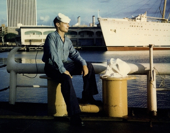 Ron Marlett onboard the USCGC Winnebago.