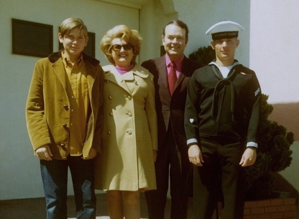 Ron Marlett and his family after boot camp graduation.