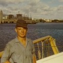 Ron Marlett on the Winnebago's bridgewing.