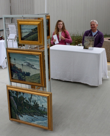 Ron Marlett and his grand niece at the Irvine Art Festival.