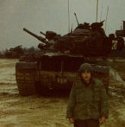 Ron Marlett's brother Rich at the firing range in Germany.