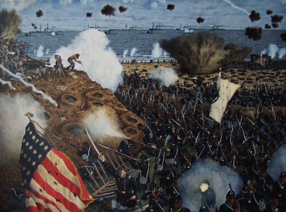Assault on Battery Wagner in July of 1863.