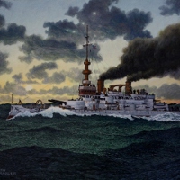 USS Oregon by Ron Marlett.