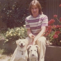 Ron Marlett with two dogs.